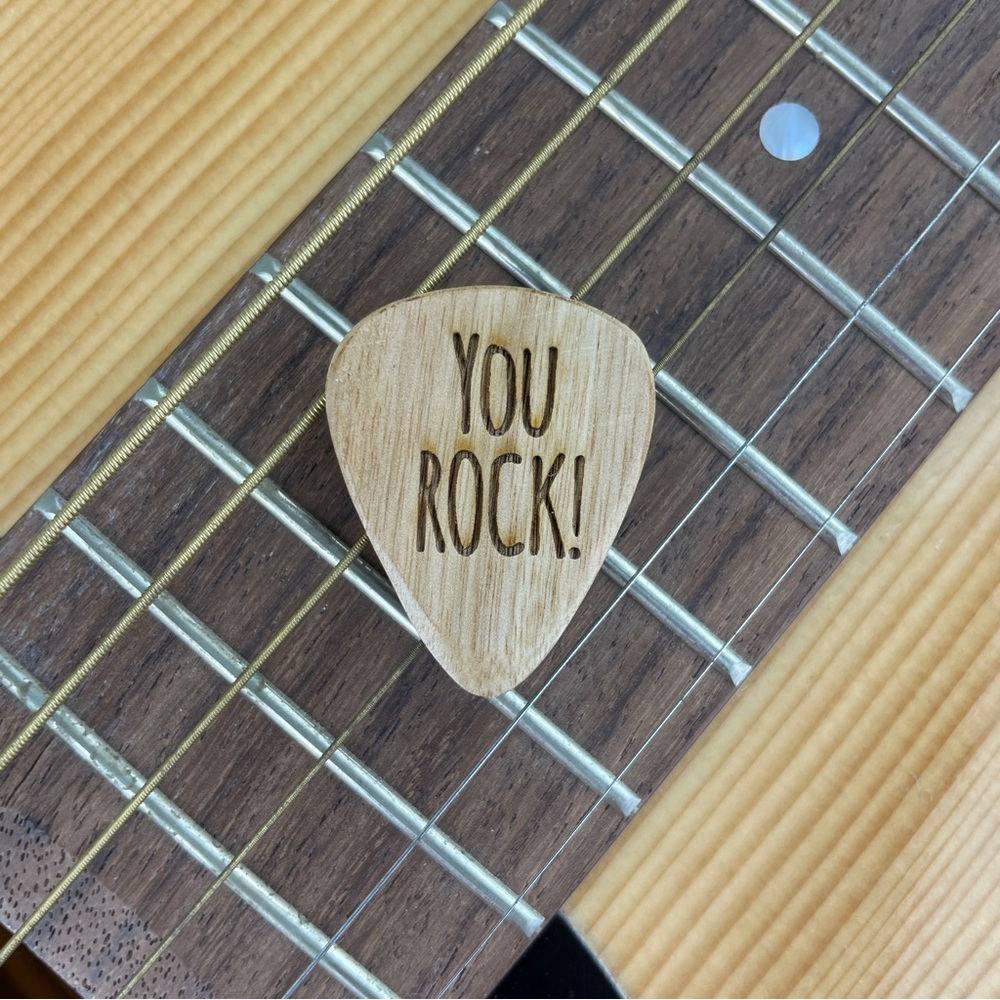 NEW Engraved Wood Guitar Pick | in package | gift | stocking stuffer